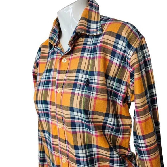 RRL Ralph Lauren  Womens Double RL Plaid Button Down Shirt Size Medium - Picture 7 of 9